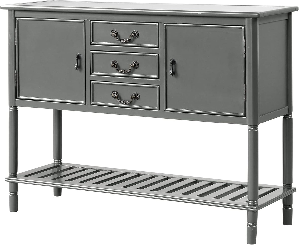 Solid Wood Console Table with 3 Drawers, 2 Cabinet and 1 Shelf P719