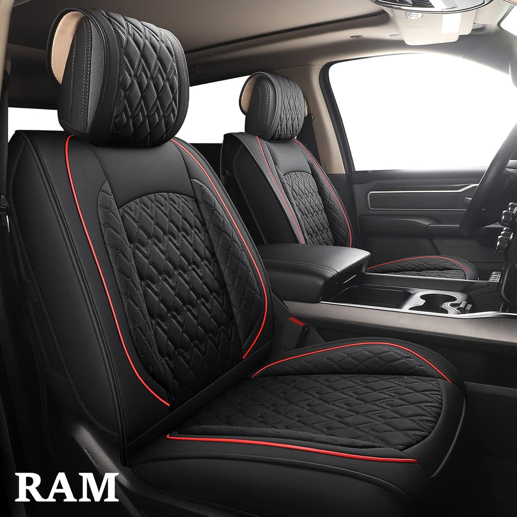 2 Pcs Front Waterproof Synthetic Leather Car Seat Covers U798498
