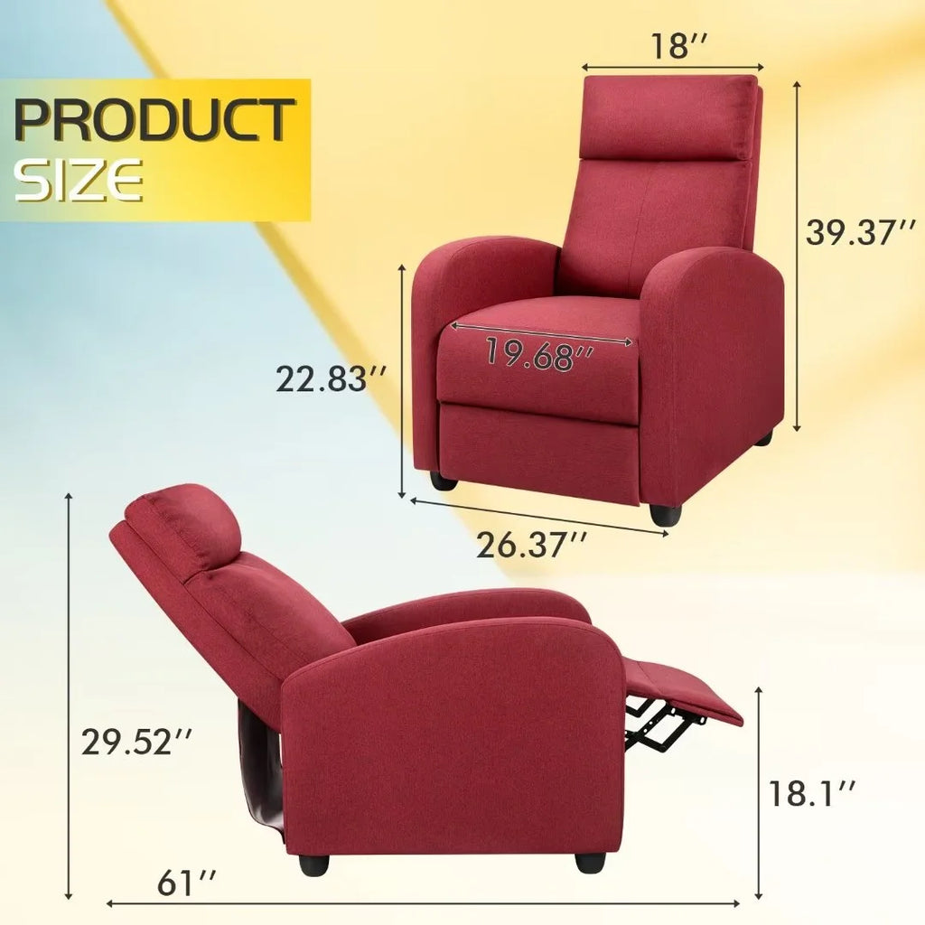 Red Fabric Recliner Z3609