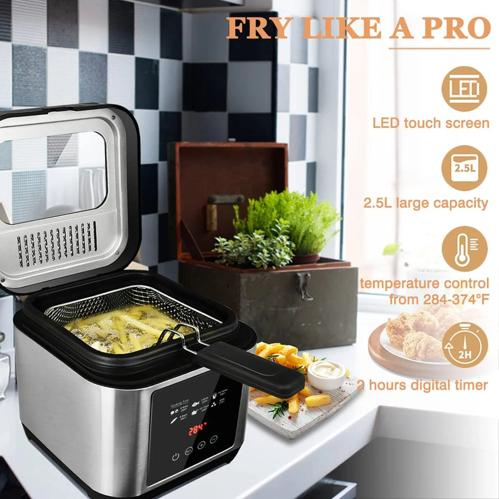 Stainless Steel Electric Deep Fryer with Basket, 2.5l R8707