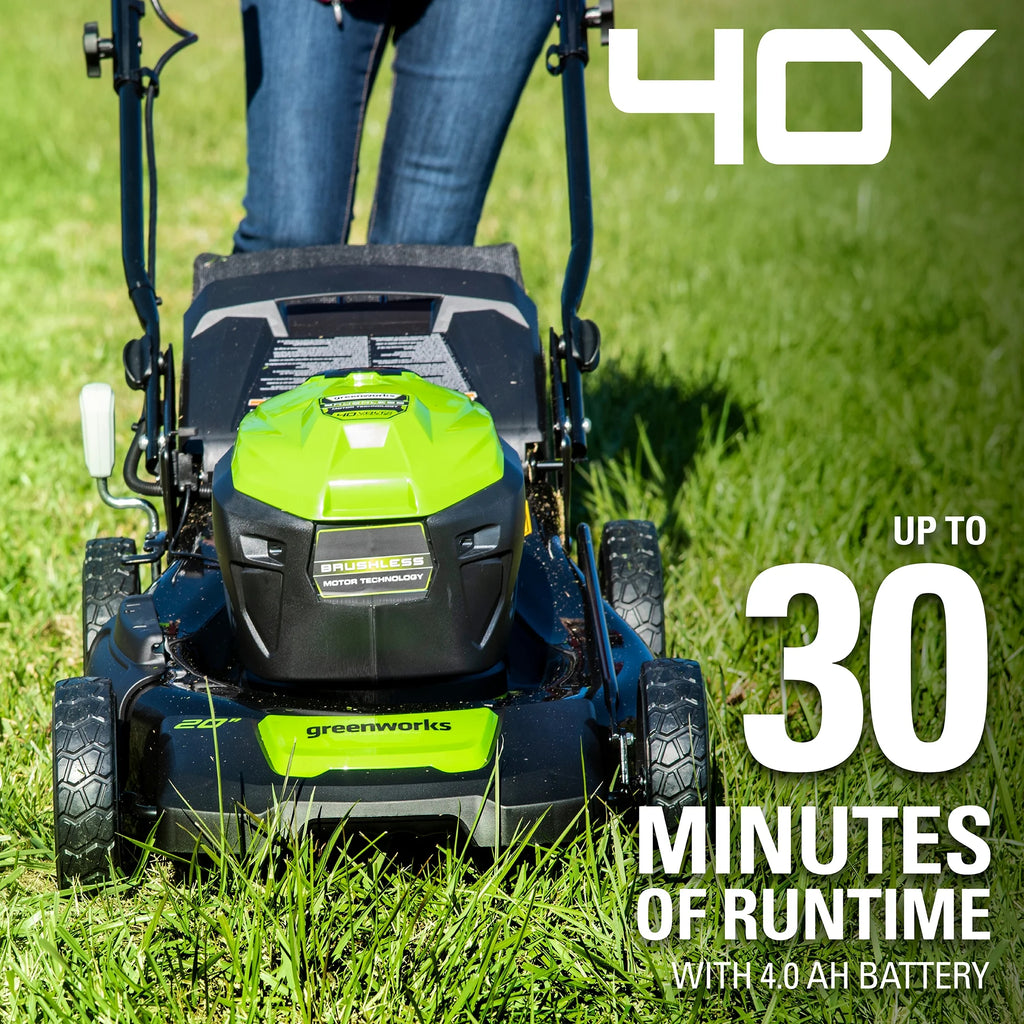40V Brushless Push Lawn Mower with 4.0 Ah Battery & Quick Charger T5566