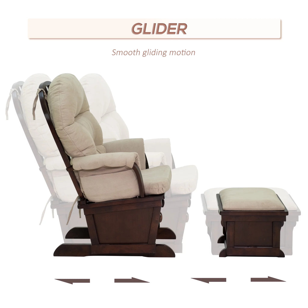 Cream White Rocking Chair with Ottoman M1016