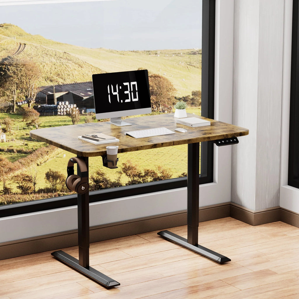Electric Height Adjustable Standing Desk, 43 inch White R91068