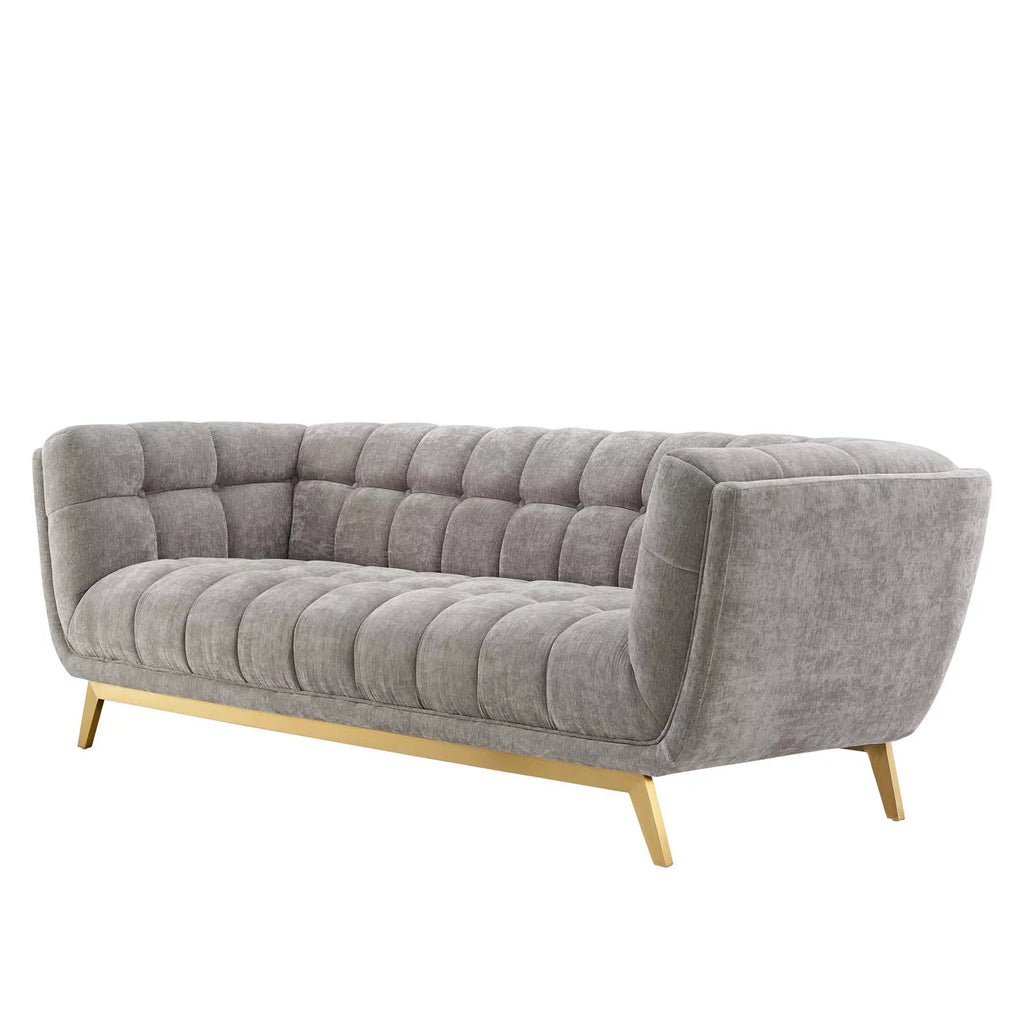 Light Grey Velvet Sofa I19994