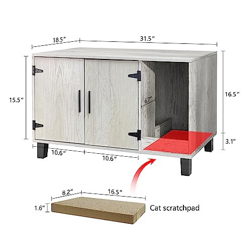 Pine Wooden Cat Litter Box Enclosure K89551