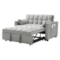 Black Velvet Convertible Sleeper Sofa with Pullout Bed C593
