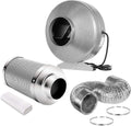 6 Inch 442 CFM Inline HVAC Vent Blower Fan with Carbon Filter and Ducting Combo Set B867247