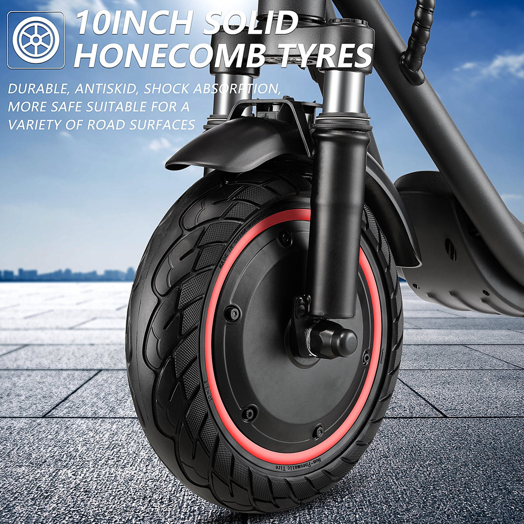500W Motor 15 MPH 15 Miles Range 10" Solid Tires Folding Electric Scooter P570682