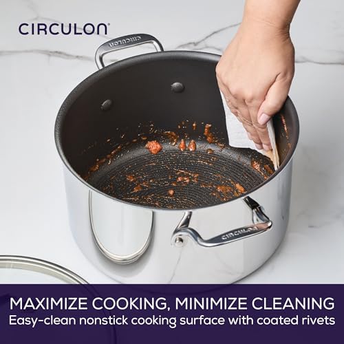 8 Quart Stainless Steel Nonstick Induction Stockpot with Lid N678