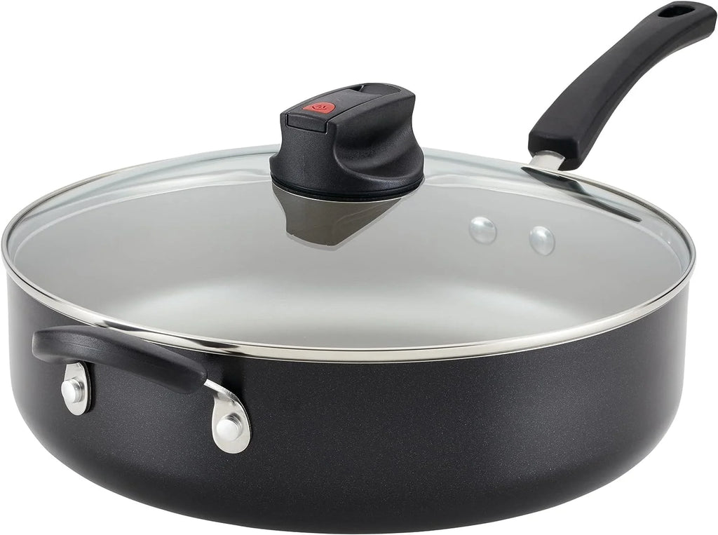 Black 6 Quart Nonstick Saute Pan with Lid R85927
