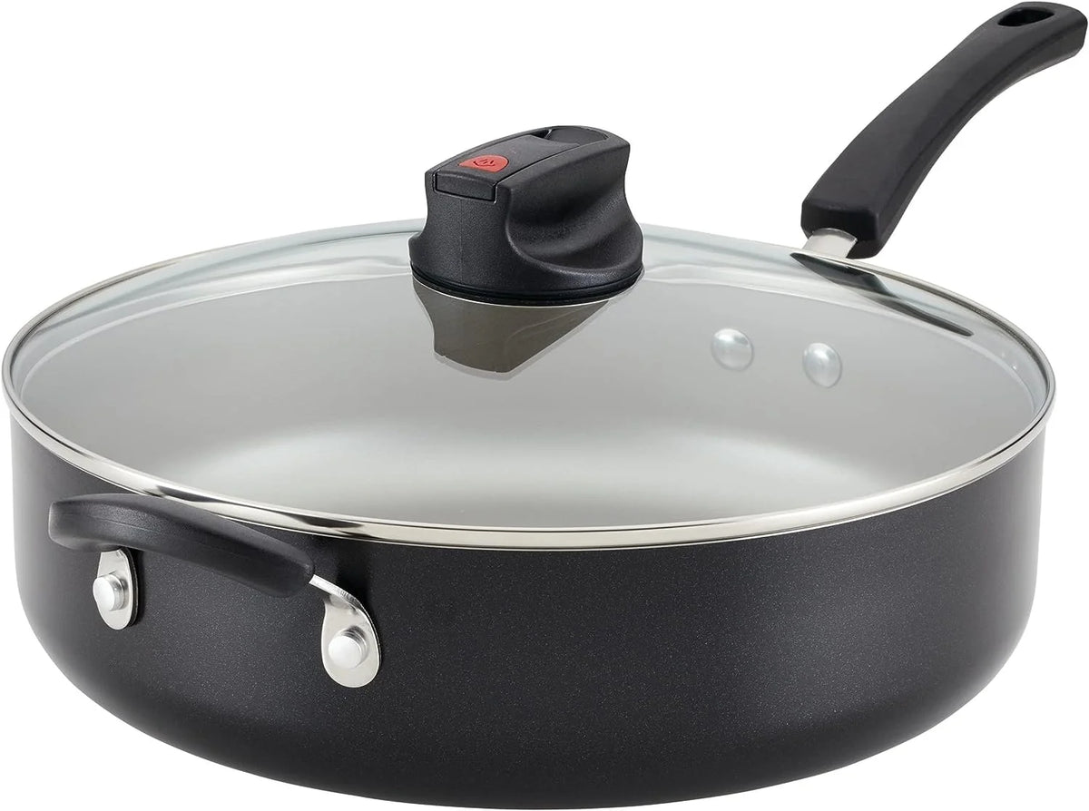 Black 6 Quart Nonstick Saute Pan with Lid R85927