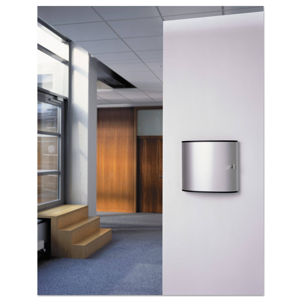 Locking Key Cabinet, 54-Key, Brushed Aluminum, Silver X44037