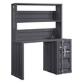 Metal Frame Desk and Hutch with Storage Base in Blue I693