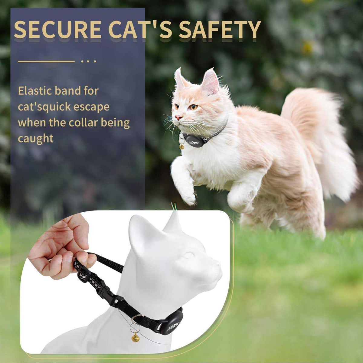 Reflective Cat Collar with Airtag Holder O389