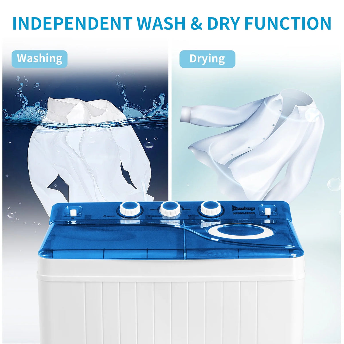 26 Lbs Twin Tub Portable Washing Machine with Wash and Spin Cycle C565
