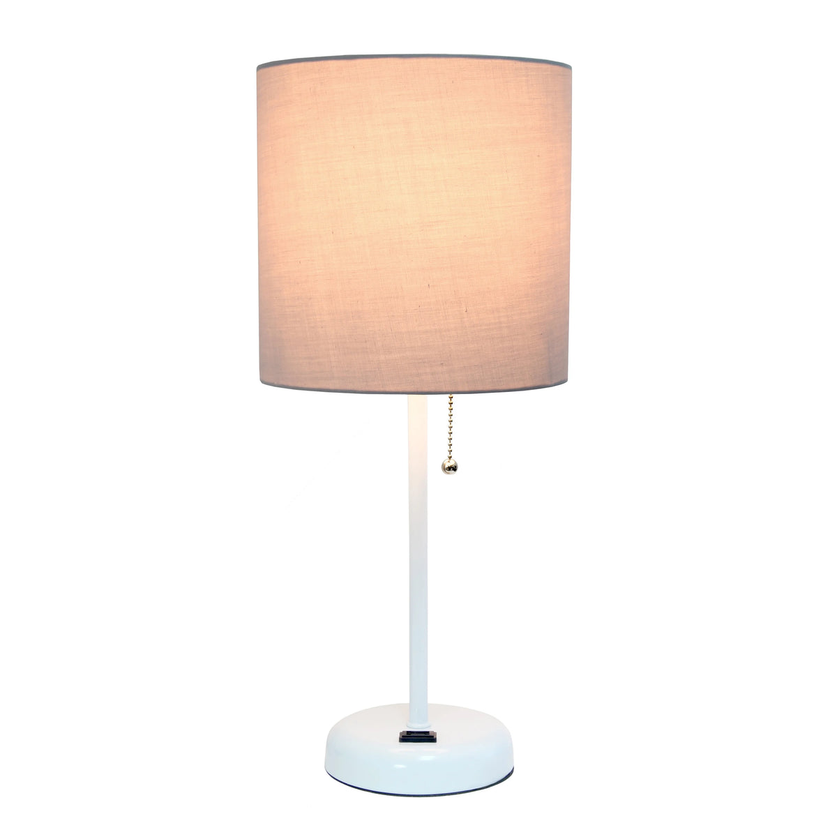 White Stick Lamp with Fabric Shade T895823