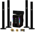 Bluetooth Tower 5.1 Speaker System with Optical Input 2 Mics and 2 Extension Cables D359687