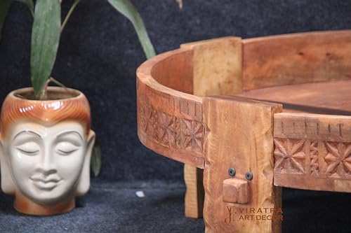 Round Solid Wood Coffee Table (45x45x20 cm) M270