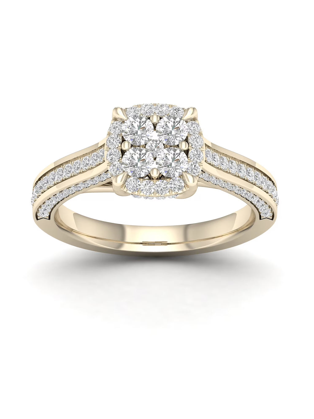 Diamond Cluster Halo Engagement Ring Y1258
