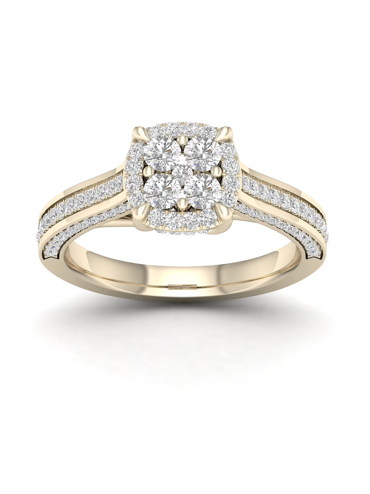 Diamond Cluster Halo Engagement Ring Y1258