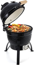 13 Inch Ceramic Charcoal Kamado Grill, Black Z2089