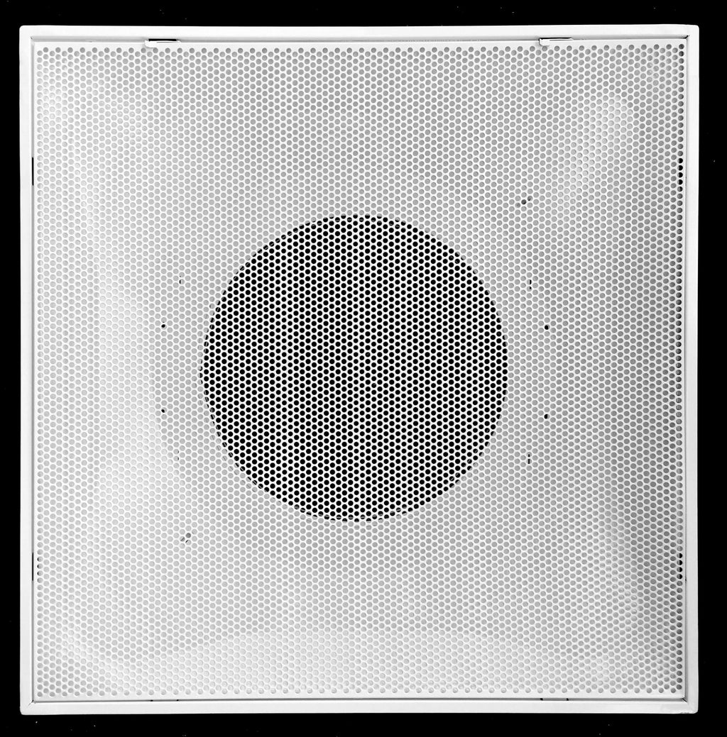 24x22 T-Bar Drop Ceiling Perforated Return Grill with Metal Back Casing and 6x22 Collar S988292