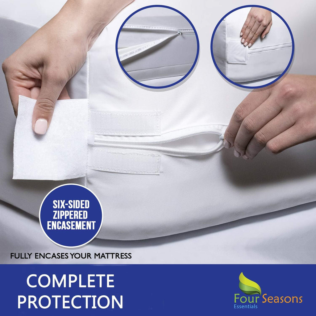 Waterproof Zippered Mattress Protector Bed Cover P88437
