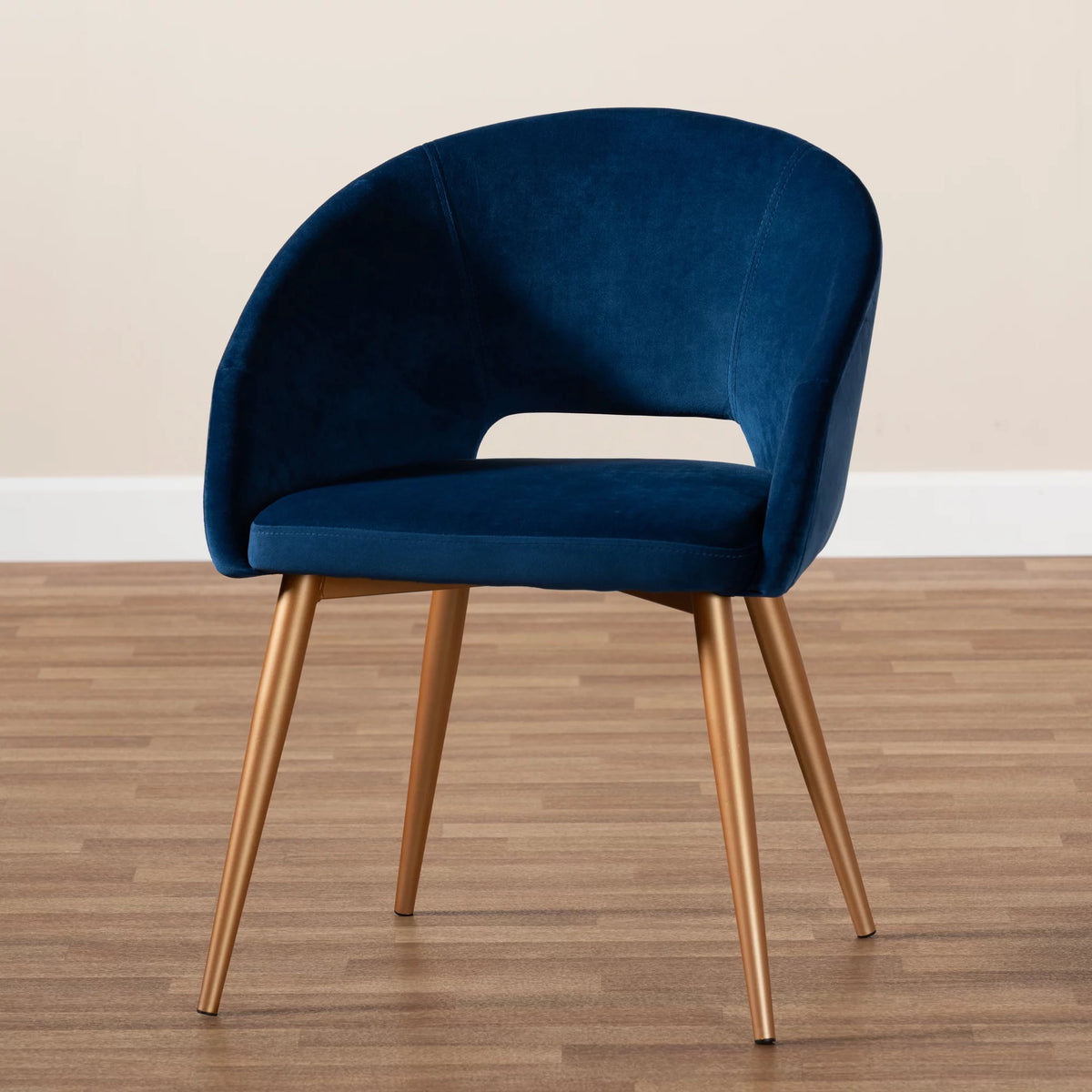 Navy Blue Velvet Upholstered Dining Chair L305