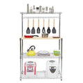 4 Tier Heavy Duty Kitchen Storage Microwave Rack with Hooks A265