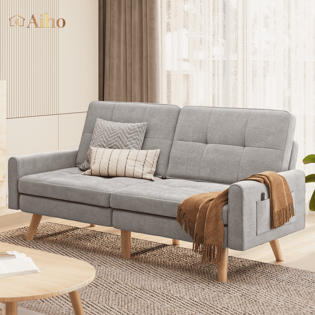 Dark Gray Convertible Futon Sofa Bed O6663