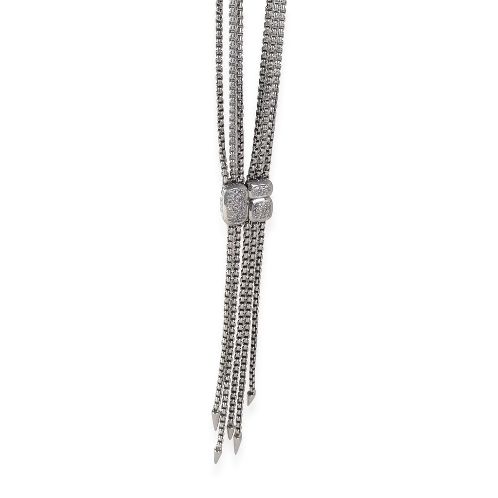 Sterling Silver Confetti Diamond Lariat Necklace F346684