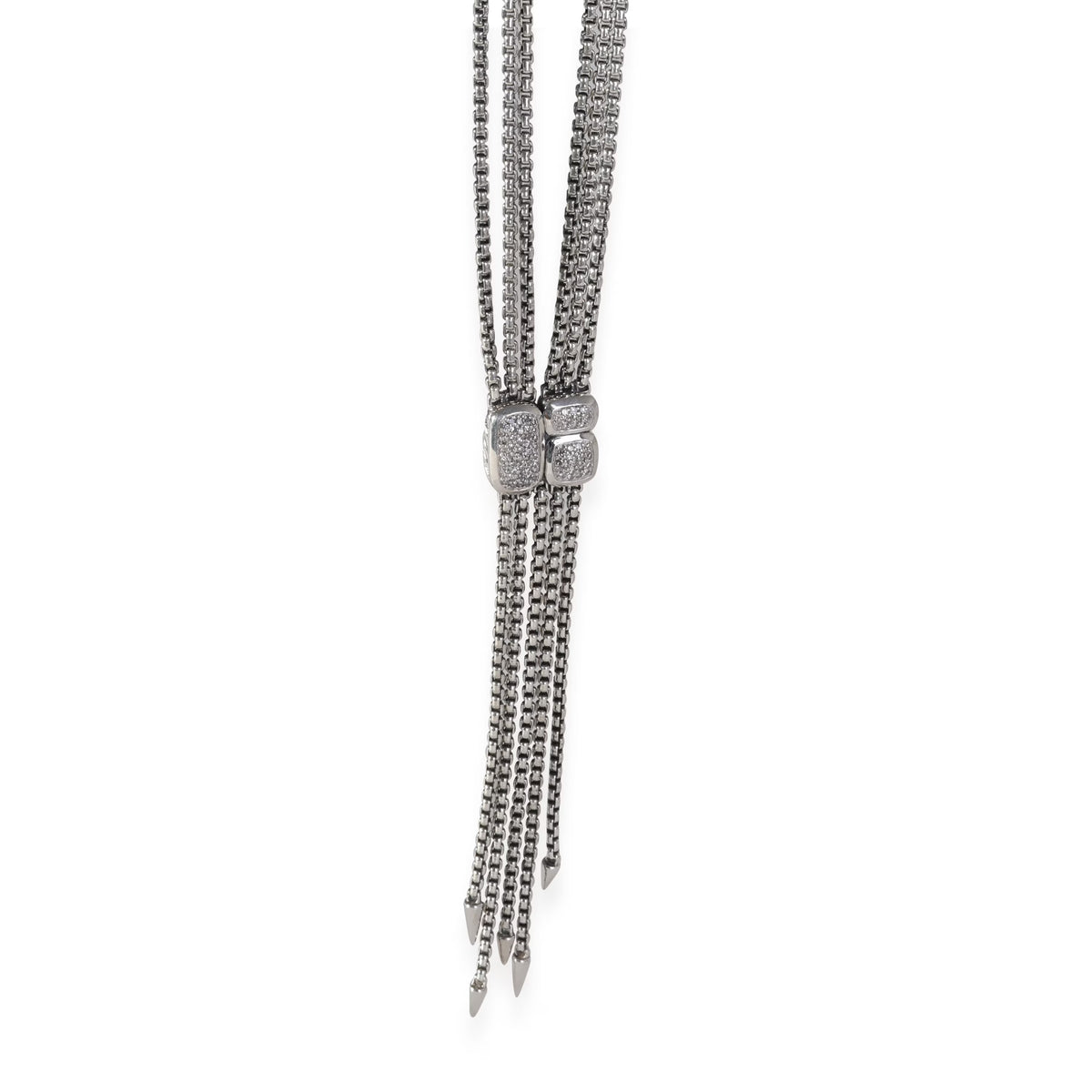Sterling Silver Confetti Diamond Lariat Necklace F346684
