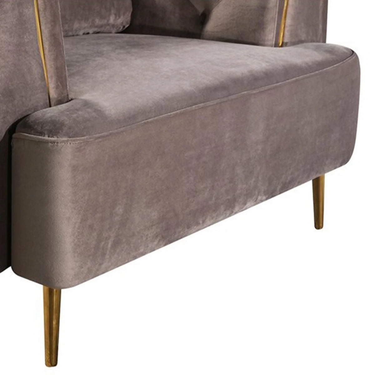 Gray Velvet 4 Seater Sofa L7185