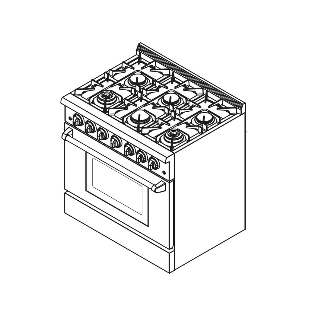 36 in. Recessed Gas Stove Cooktop with 5 Sealed Burners in Stainless Steel T146028