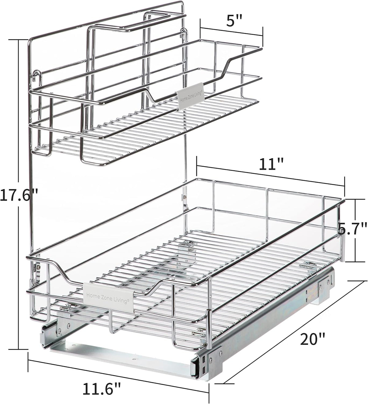 Pull Out Drawer Cabinet Organizer 2-Tier Under Sink Shelves Y922