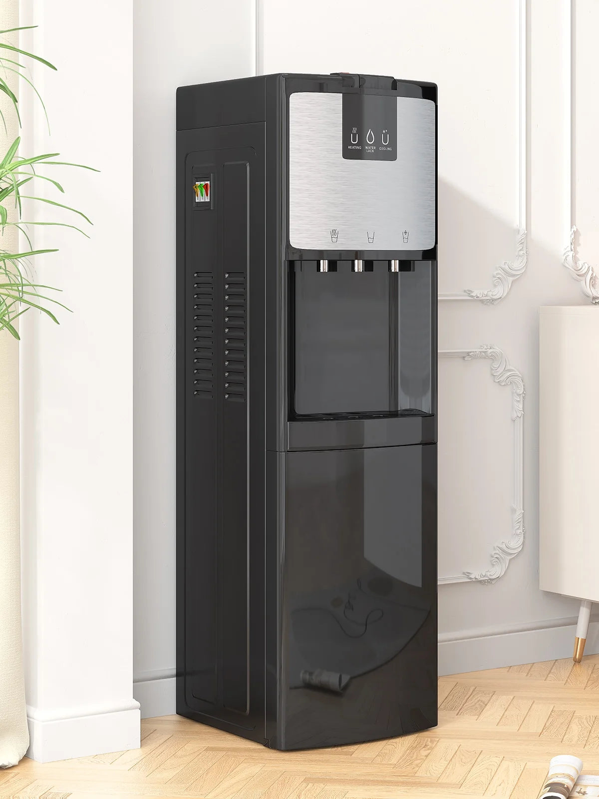 Bottom Loading Water Dispenser, Hot/Cold/Room Temperature, 3 or 5 Gallon, Black F1292