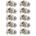 10 Pack Privacy Door Knobs with Lock, Satin Nickel Q3328