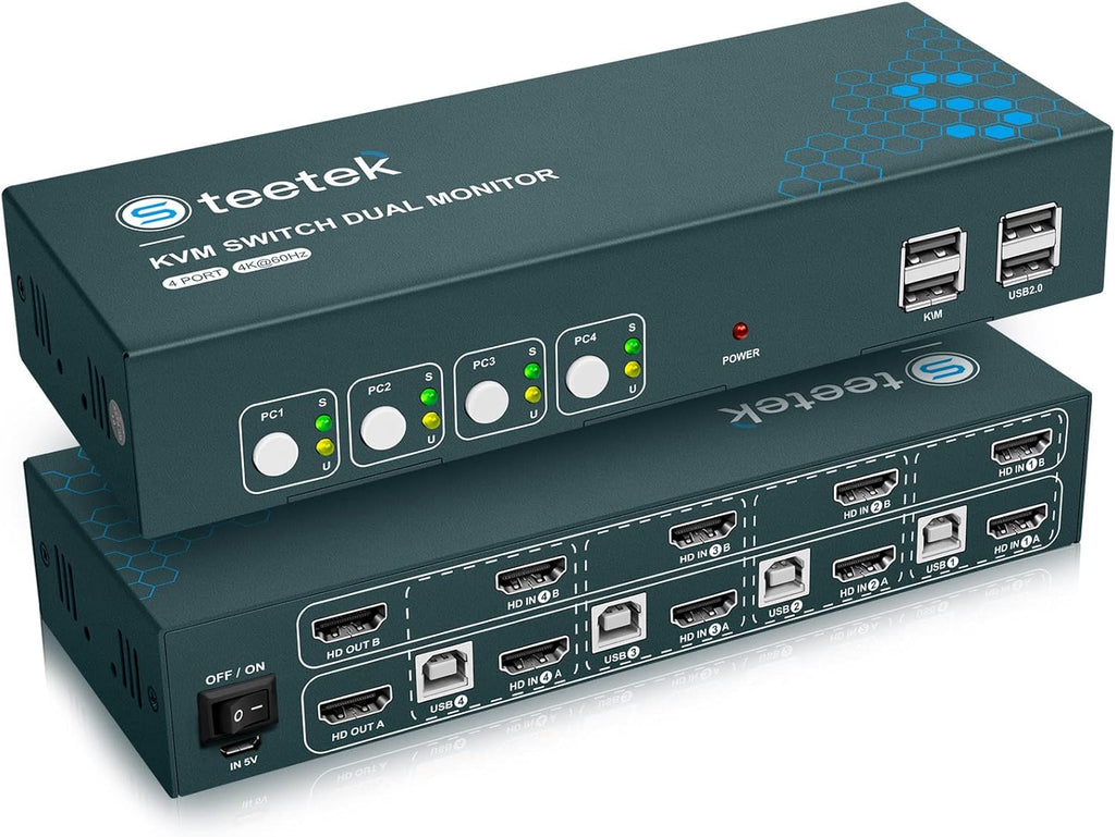 Dual Monitor 2 Port 4K@60Hz HDMI KVM Switch V171126