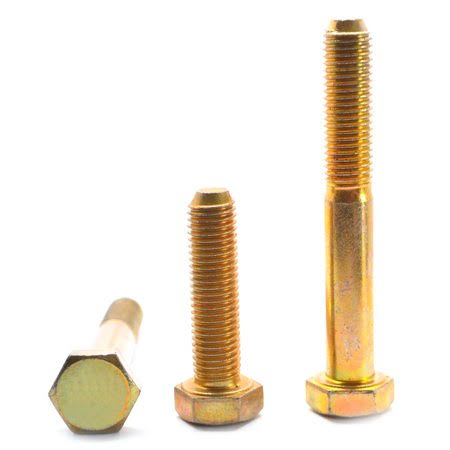 3/8 inch-16 x 2 3/4 inch Grade 5 Hex Cap Screw Medium Carbon Steel Yellow Zinc Plated G85217