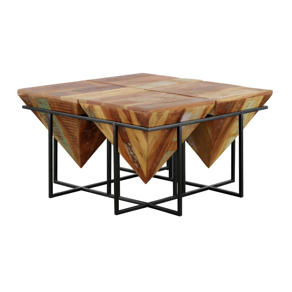 Reclaimed Wood & Iron Square Cocktail Table X928343