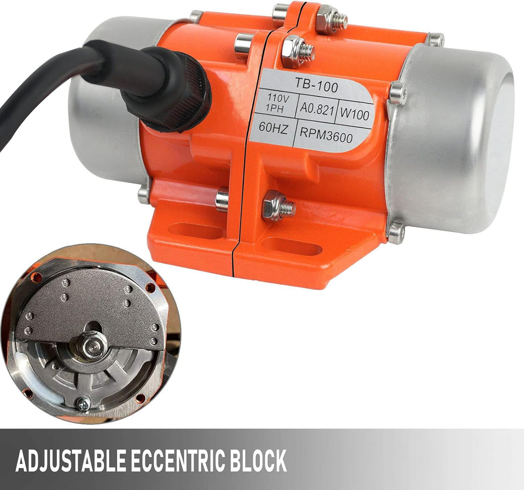 100W Single Phase Electric Vibrating Motor Aluminum Alloy Case AC 110V 3600rpm K720