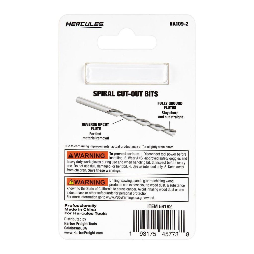 1/8 in. M2 High-Speed Steel Spiral Cut-Out Bits, 2-Pack G937927
