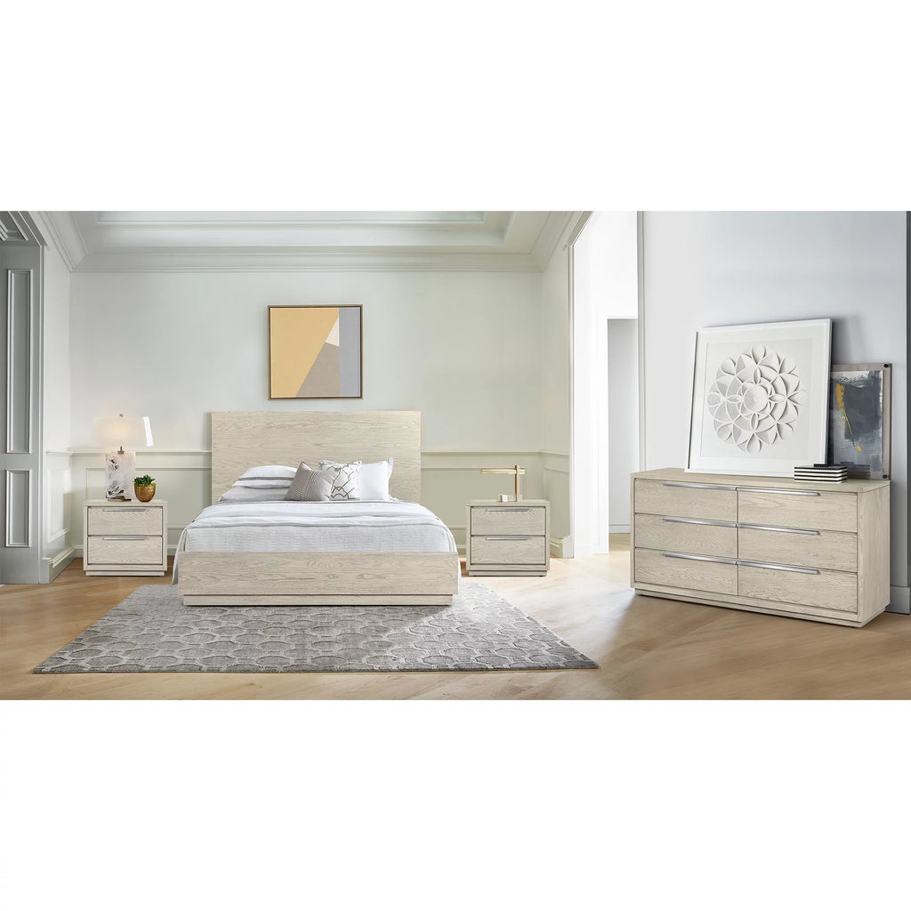 Grey Oak Wood Queen Platform Bed Frame L96302