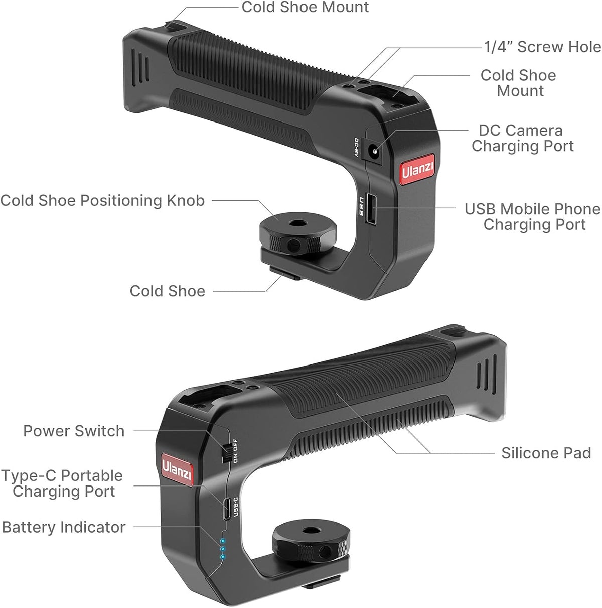 Rechargeable Camera Top Handle I160
