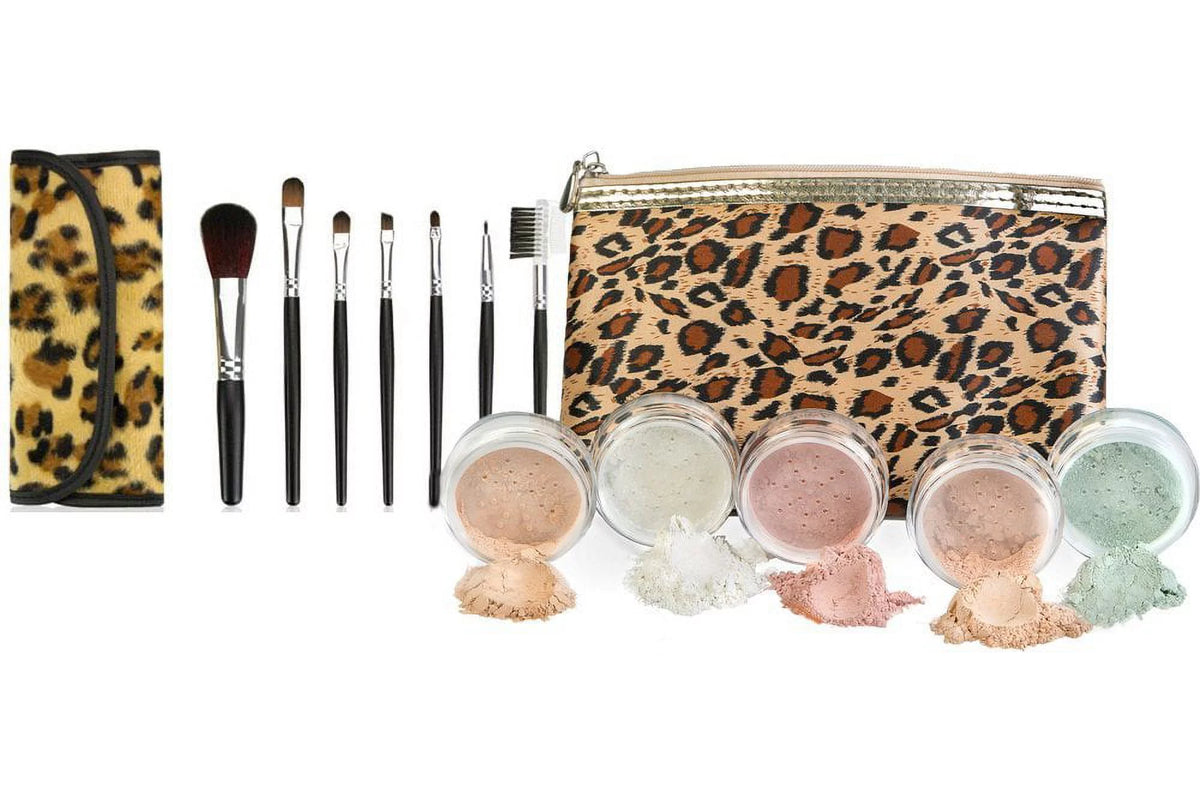 Beige Leopard Makeup Brush Set L921714