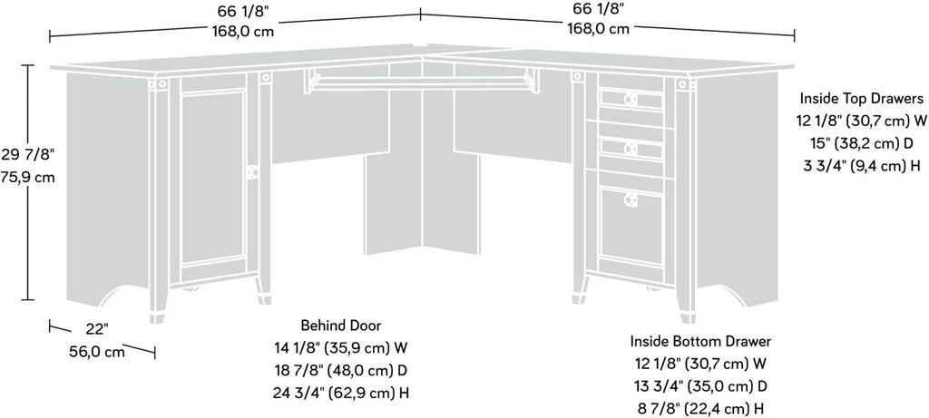 Corner Computer Desk, Washington Cherry finish F914414