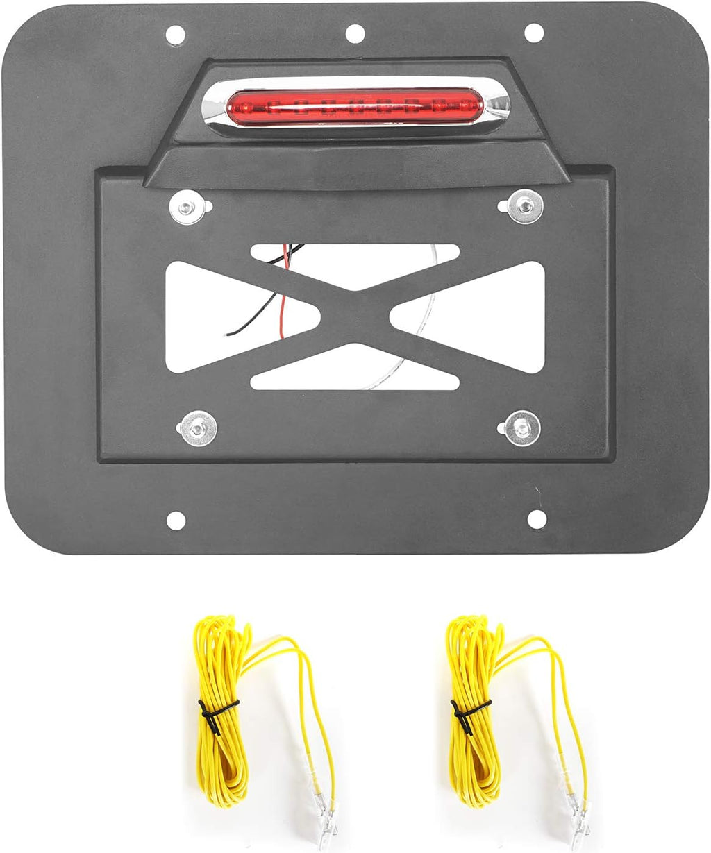 Spare Tire Delete License Plate Relocation Kit with Third Brake Light for Jeep Wrangler TJ Y88850