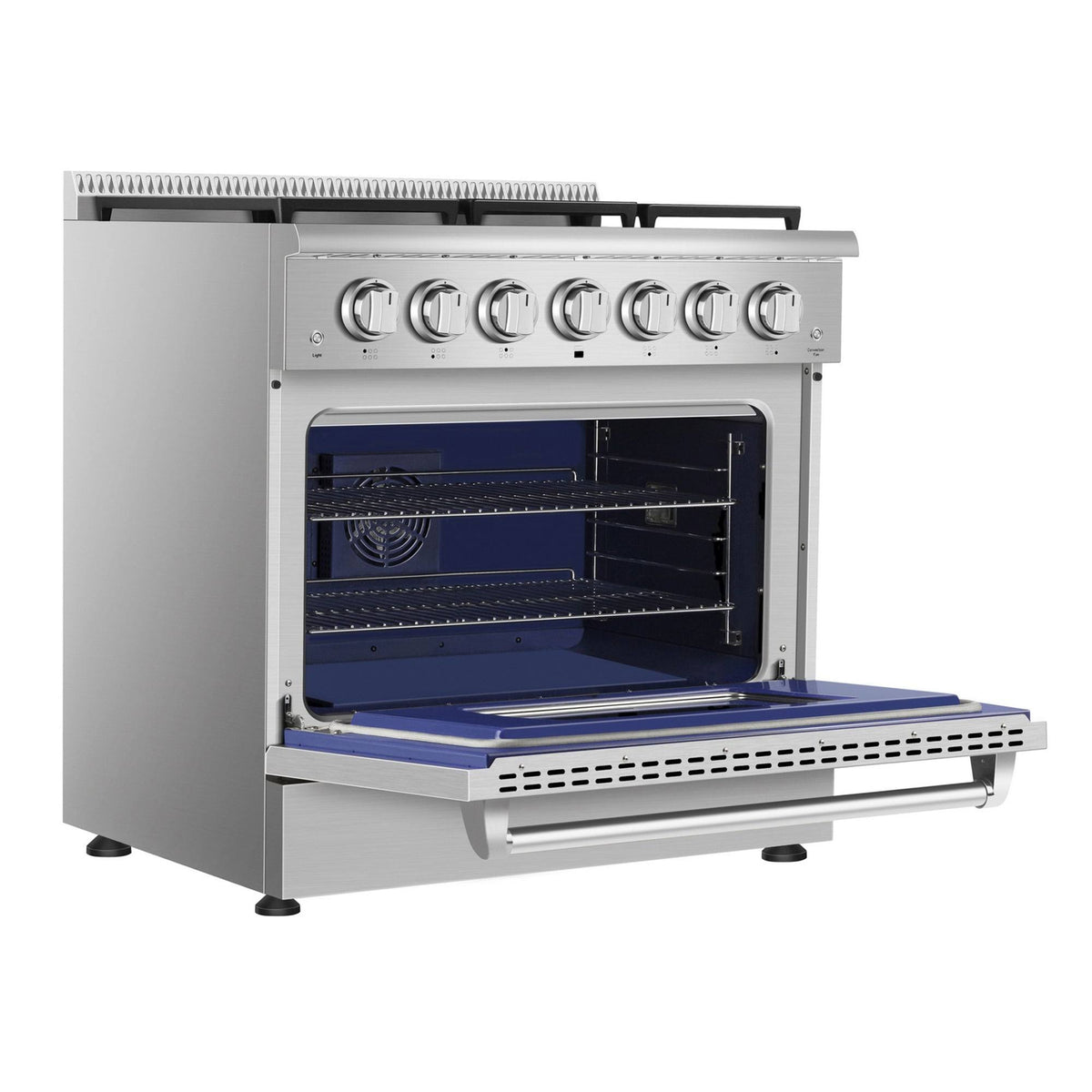 36 in. Recessed Gas Stove Cooktop with 5 Sealed Burners in Stainless Steel T146028