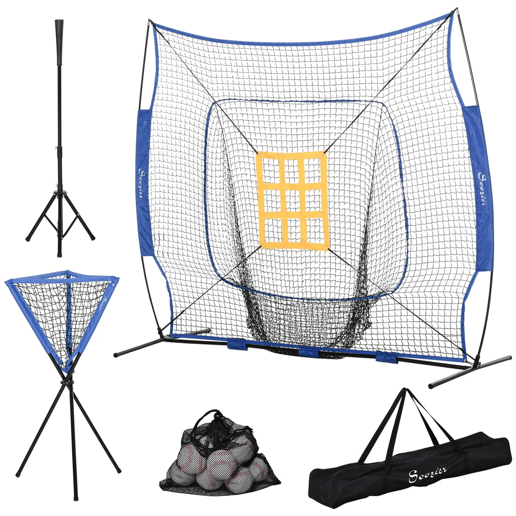 7.5' x 7' Portable Baseball Batting Net Set with Catcher Net H92751