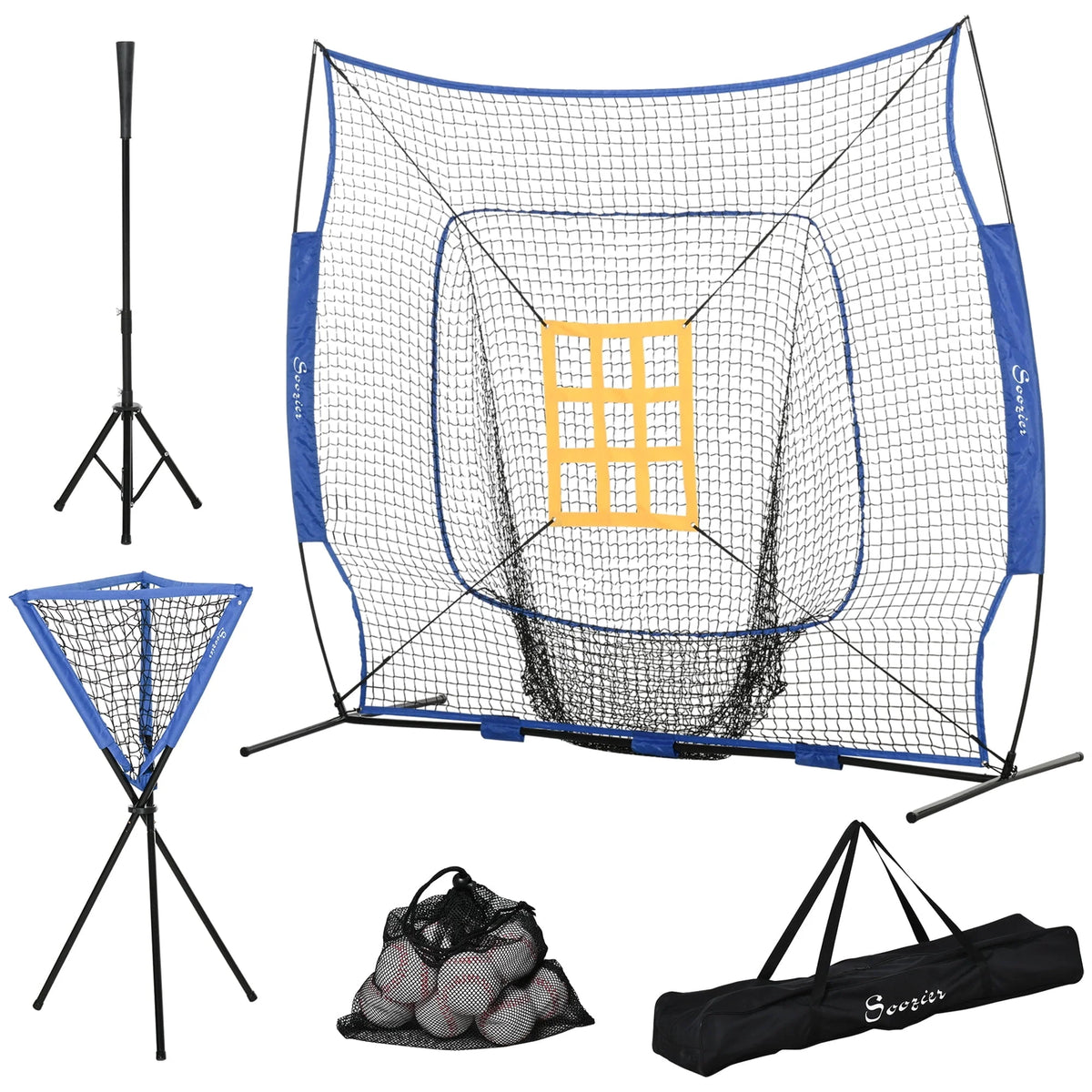 7.5' x 7' Portable Baseball Batting Net Set with Catcher Net H92751